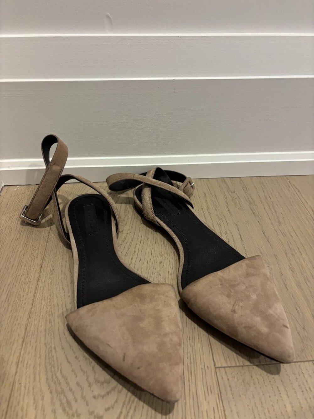 Alexander Wang “Lauren” Suede d’Orsay Flats | Spring 2016